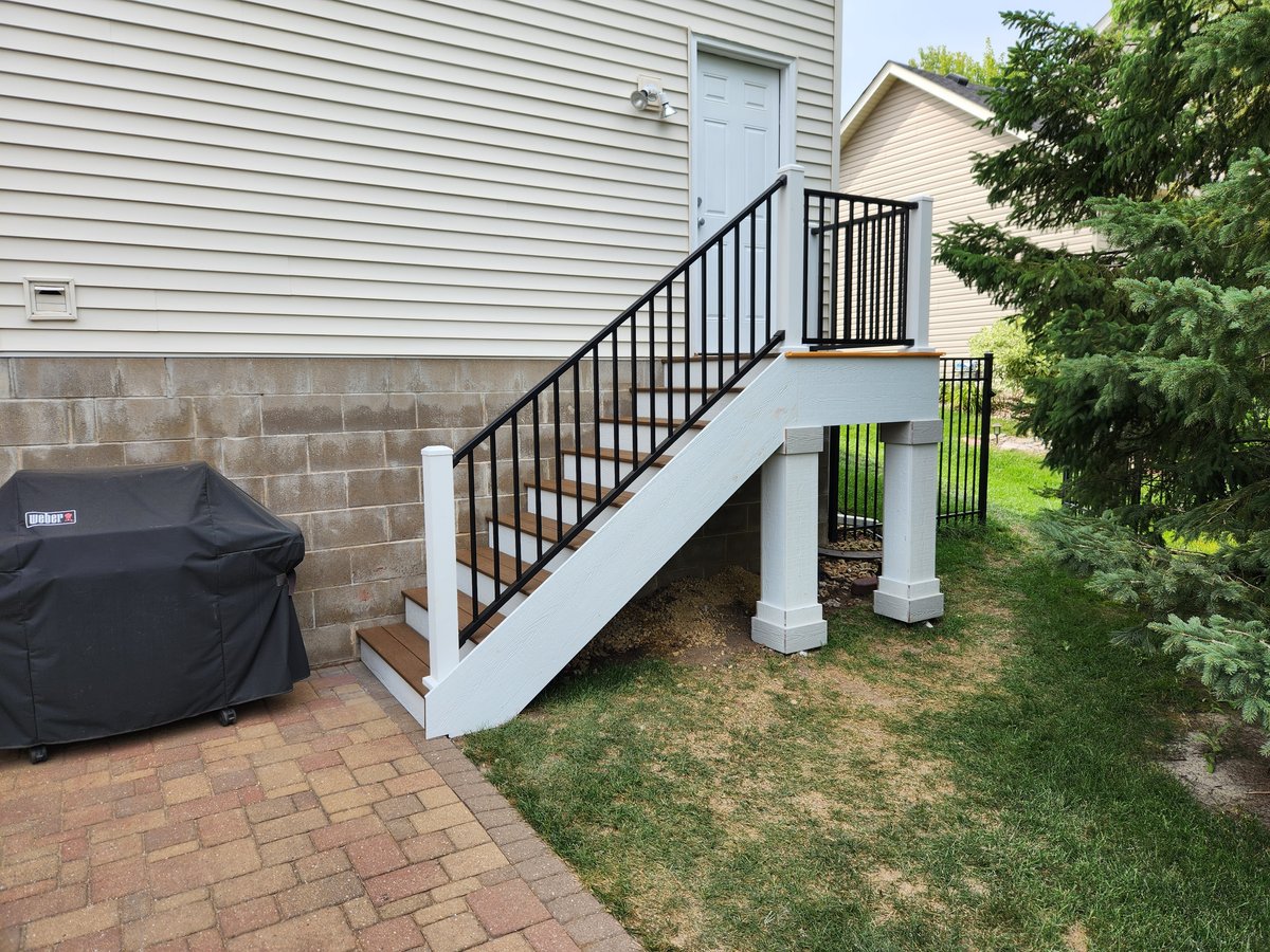 Beautiful Landing, Deck, and Railing Crafted By Home Visions Carpentry