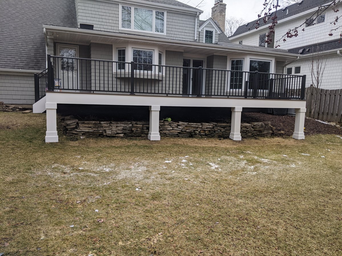 Custom outdoor deck constructed by local Minnesota contractors